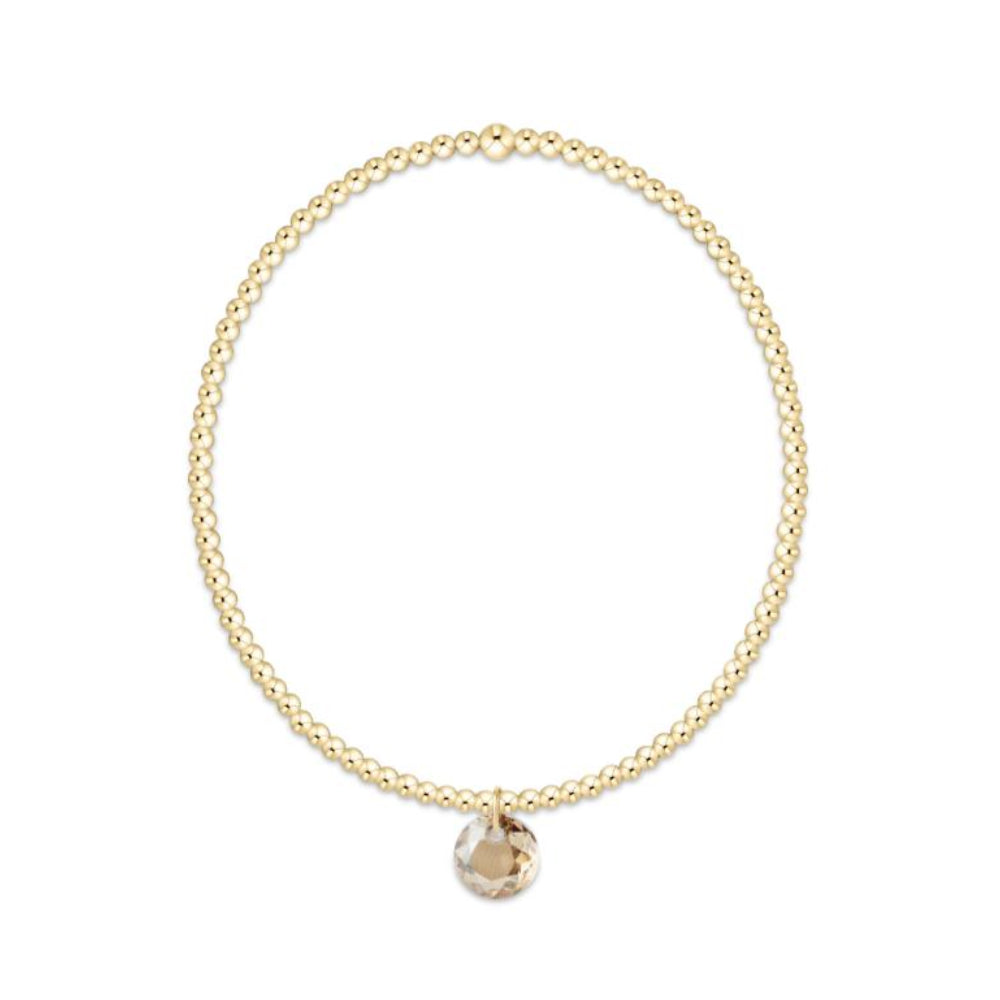 enewton 6.25" Classic Gold 2mm Bracelet - Reflection Small Charm - 11 - November