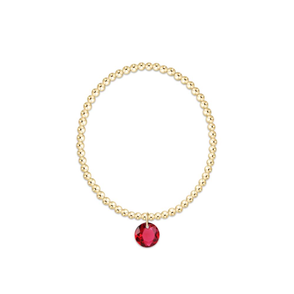 enewton 6.25" Classic Gold 3mm Bracelet - Reflection Charm - 07 - July