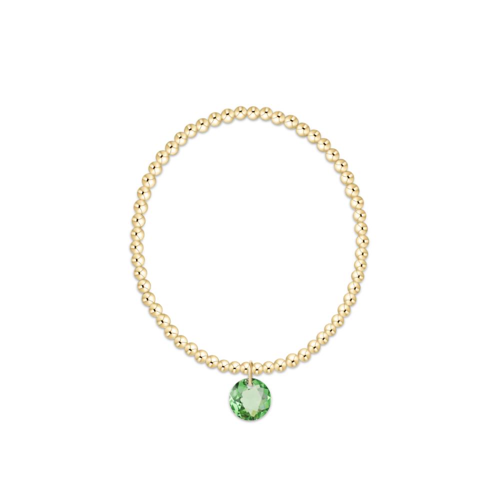 enewton 6.25" Classic Gold 3mm Bracelet - Reflection Charm - 08 - August