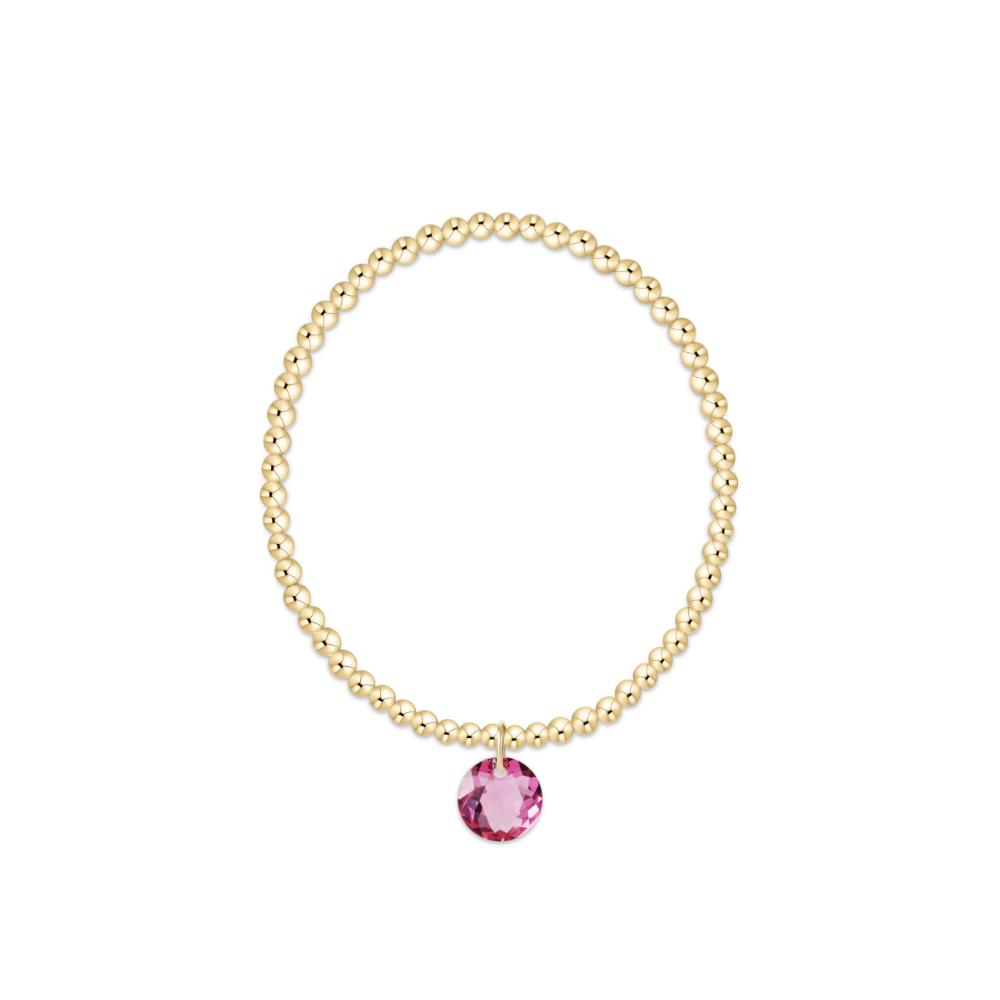 enewton 6.25" Classic Gold 3mm Bracelet - Reflection Charm - 10 - October