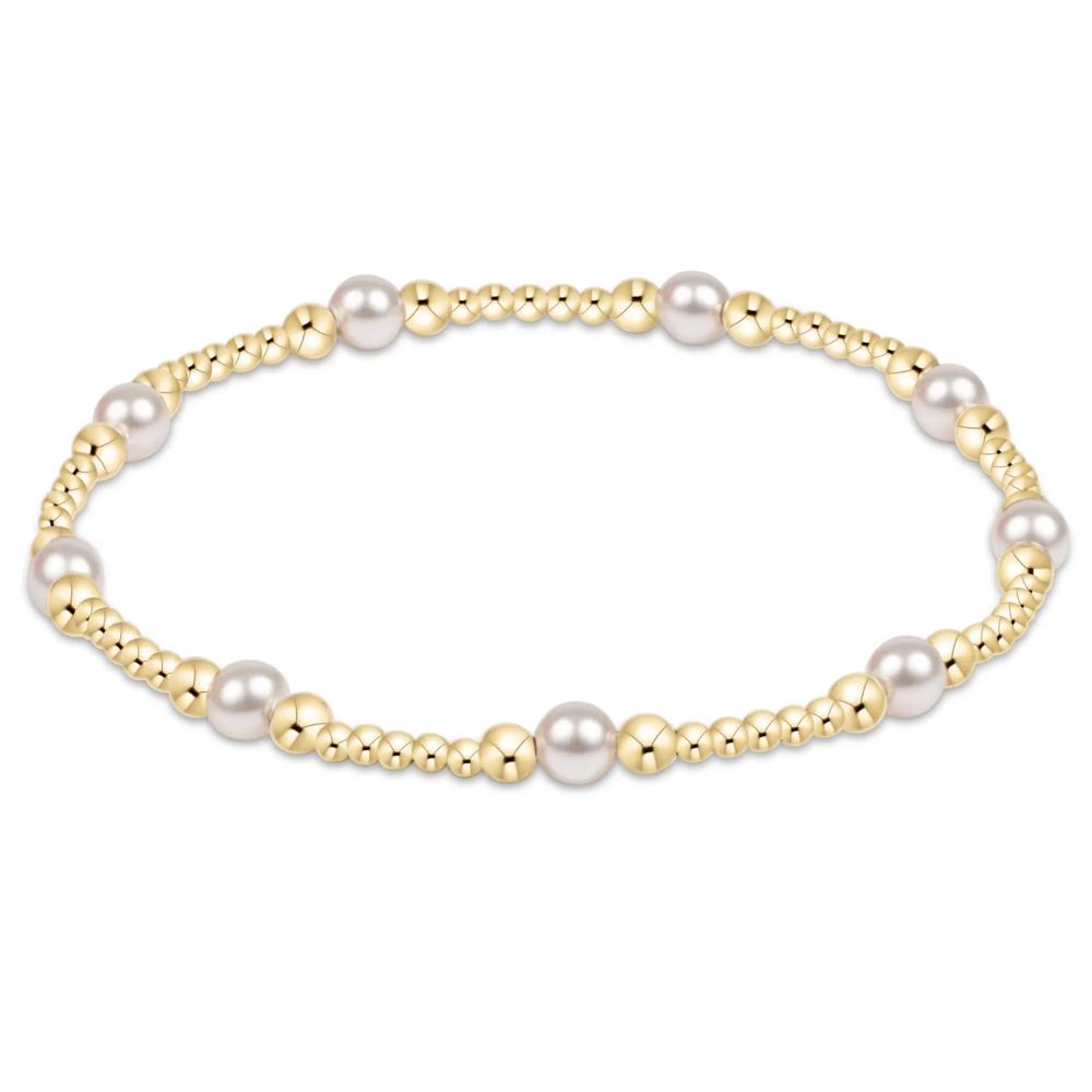 enewton 6.25" Purpose Pearl 4mm Gold Bracelet