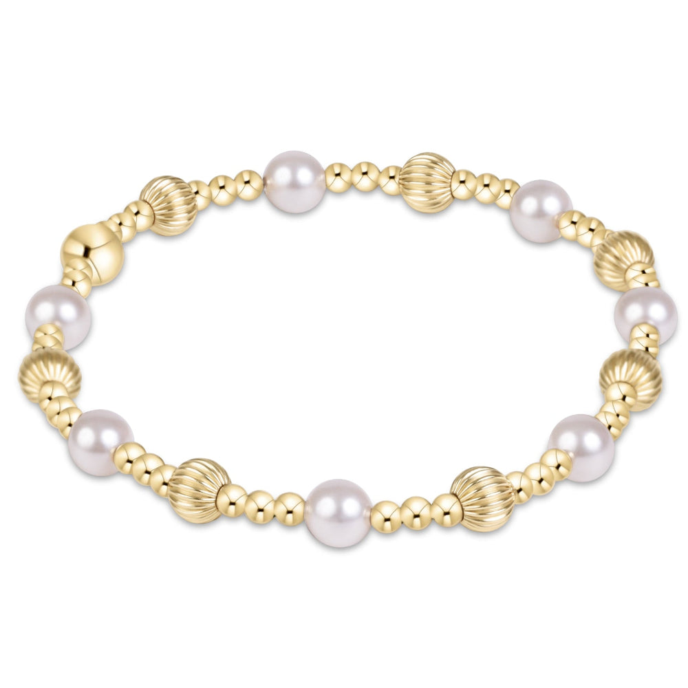 enewton 6.25" Dignity Sincerity Gold 5mm Bracelet - Pearl