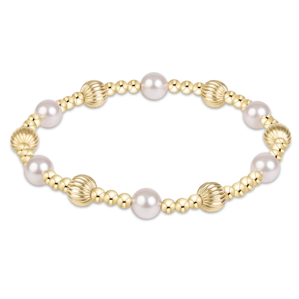 enewton 6.25" Dignity Sincerity Gold 6mm Bracelet - Pearl