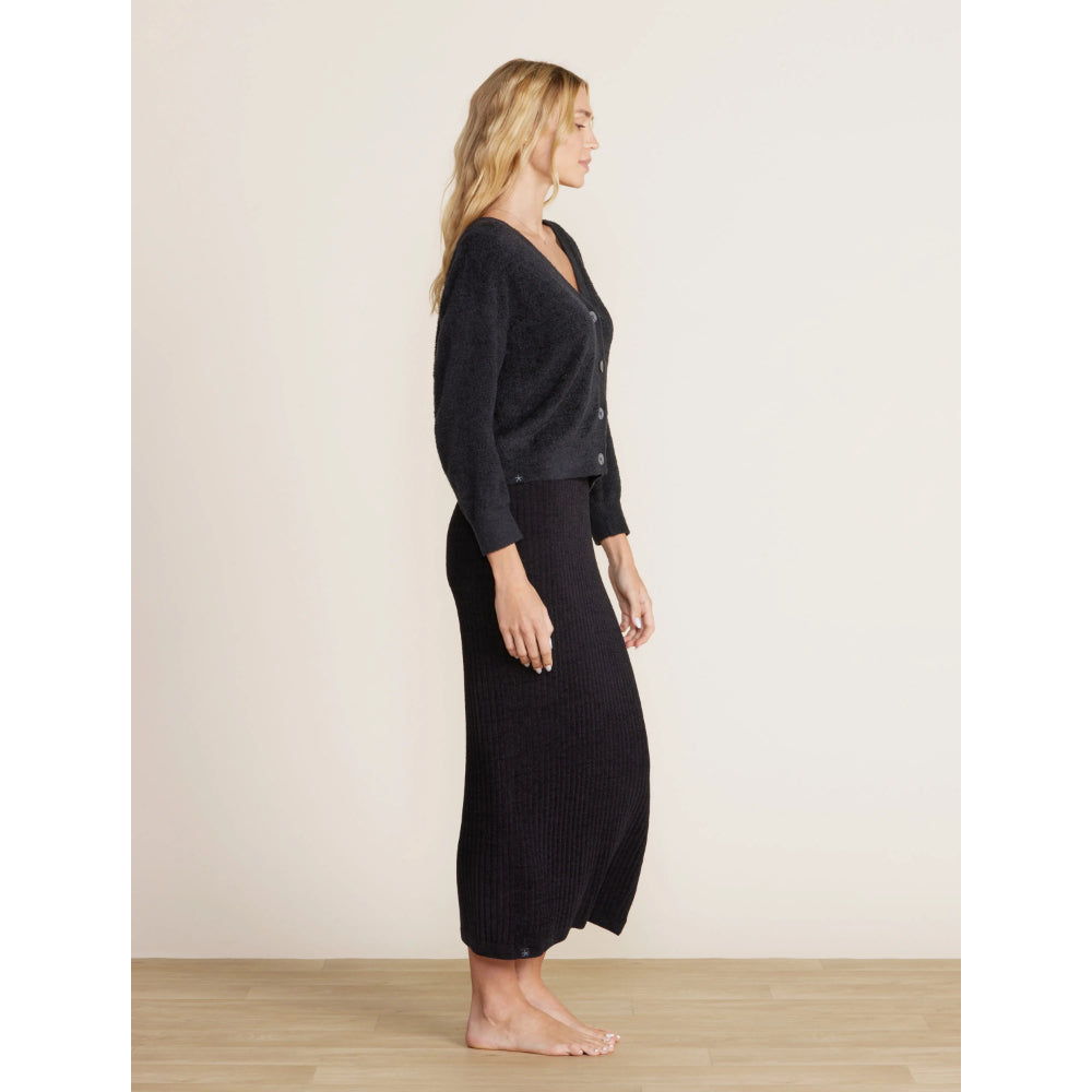 Barefoot Dreams CozyChic Lite® Diamond Pointelle Cardigan - Black