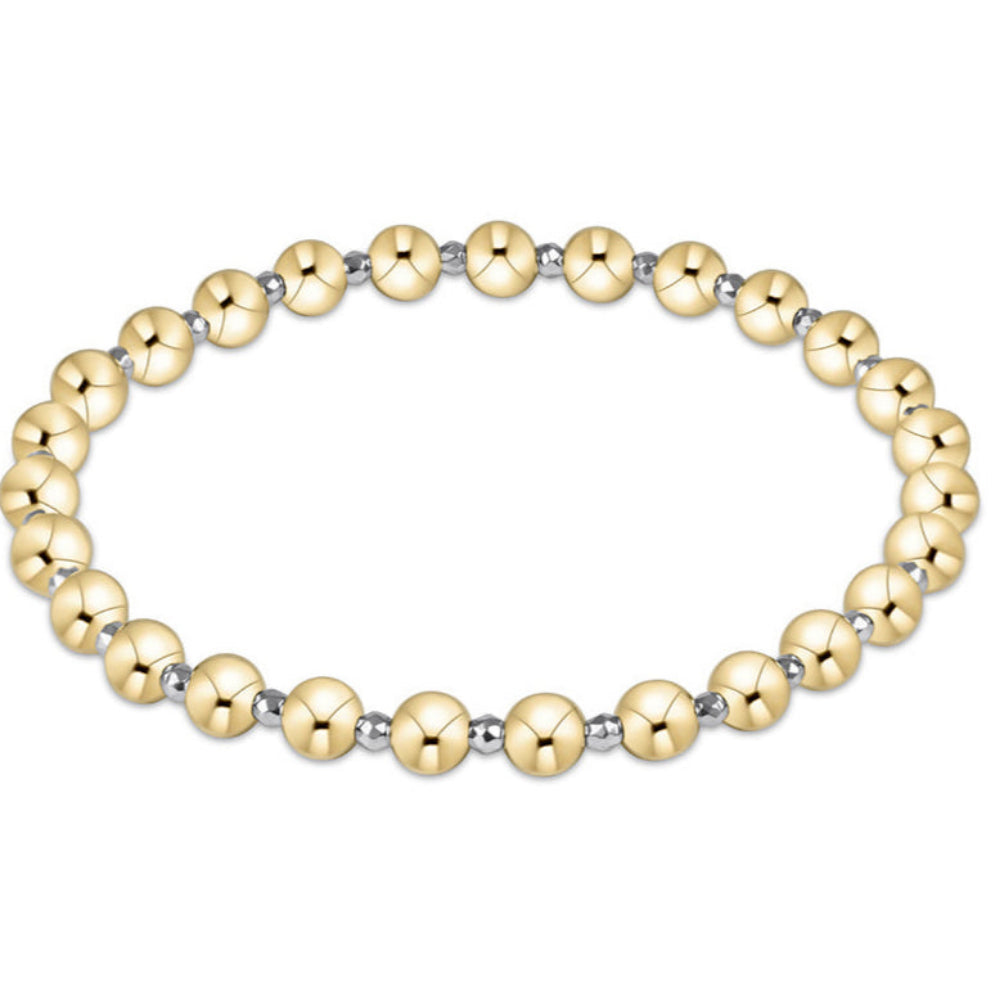 enewton 7.25" extends Bright Silver Faceted Hematite Grateful Pattern 5mm Bead Bracelet