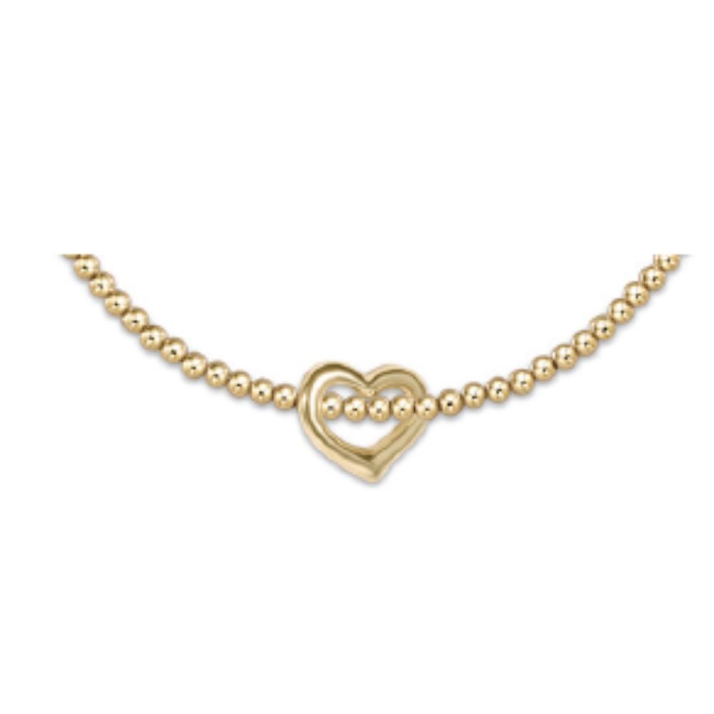 enewton 7.25" extends - Classic Gold 2.5mm Bead Bracelet - Love Small Gold Charm