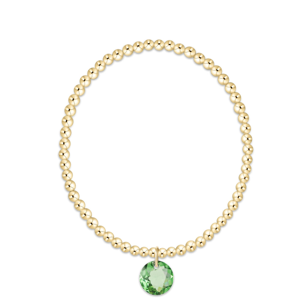 enewton 7.25" Extends Gold 3mm Bracelet - Reflection Charm - 08 - August