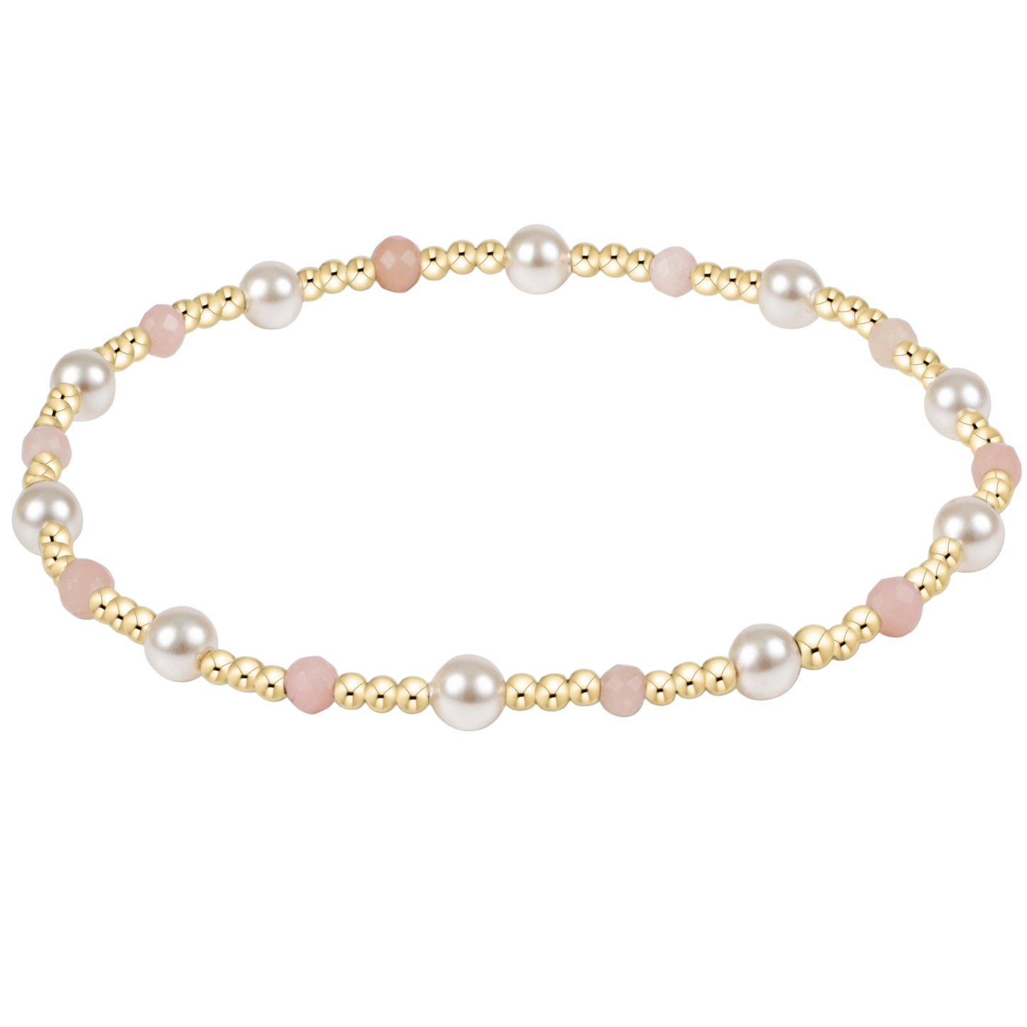 enewton 7.25" Extends Pearl Sincerity 4mm Gem Bracelet - Pink Opal