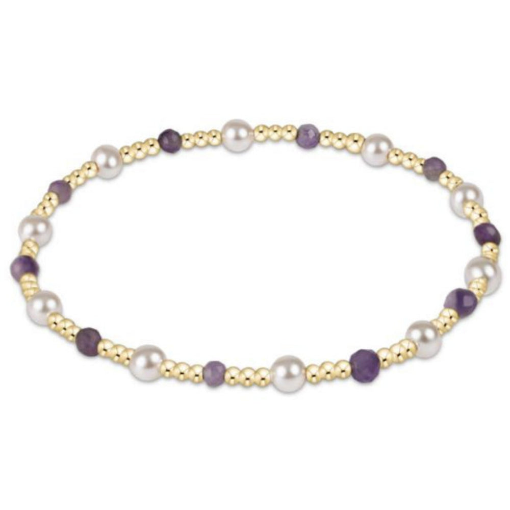 enewton 7.25" Extends - Pearl Sincerity Pattern 4mm Bead Bracelet - Amethyst