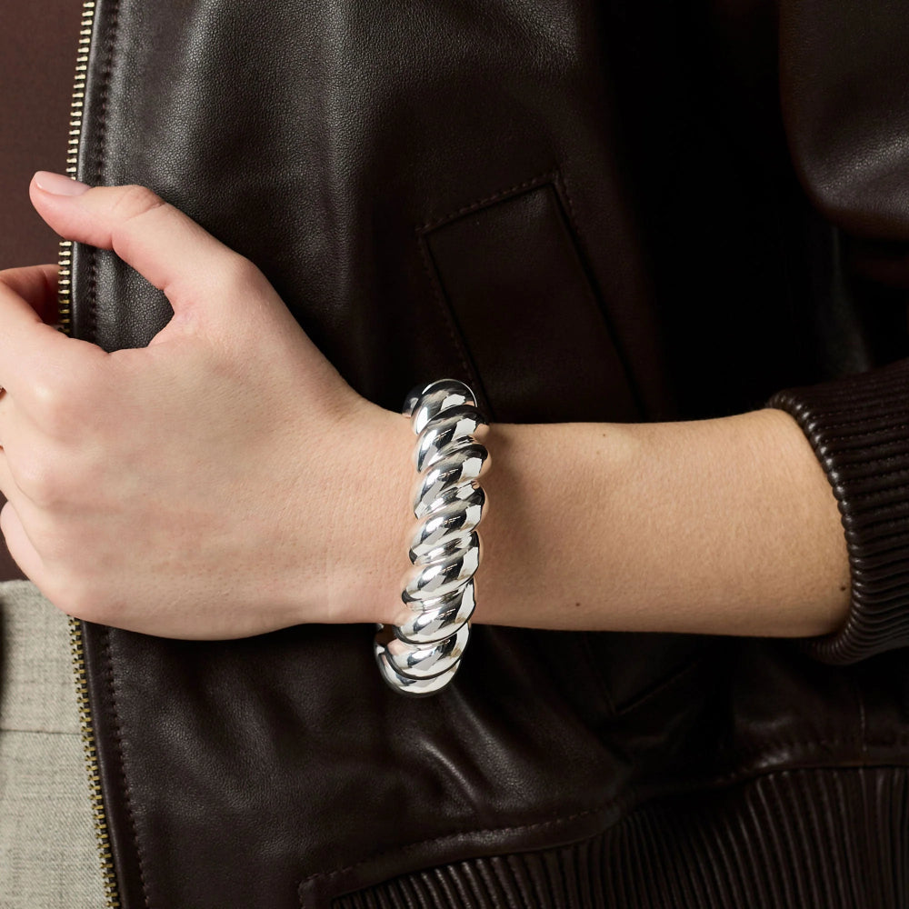 silver statement bangle