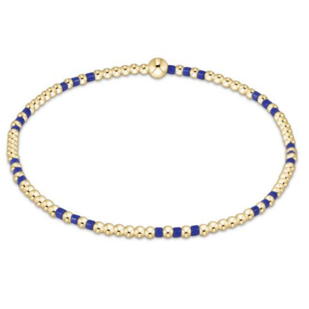 enewton 6.25" Gameday Hope Joy Pattern 2mm Bead Bracelet - Blue