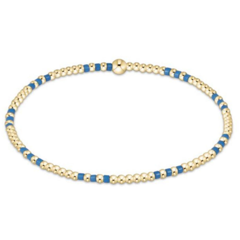 enewton 6.25" Gameday Hope Joy Pattern 2mm Bead Bracelet - Cobalt