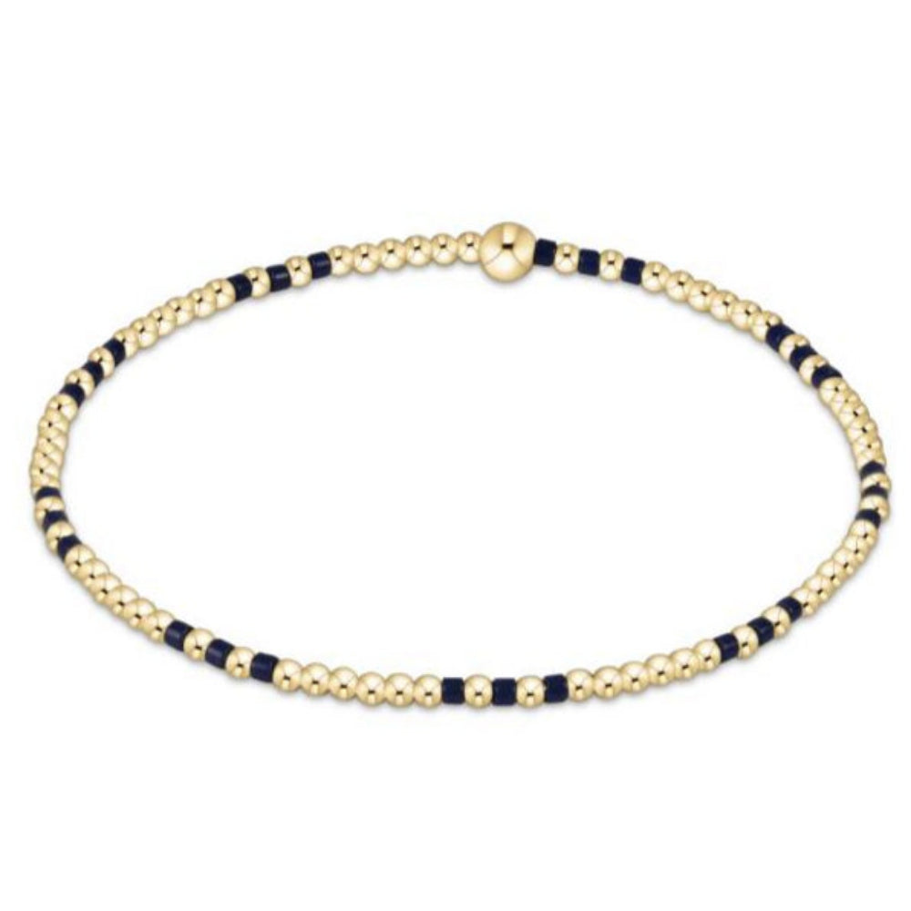 enewton 6.25" Gameday Hope Joy Pattern 2mm Bead Bracelet - Matte Navy