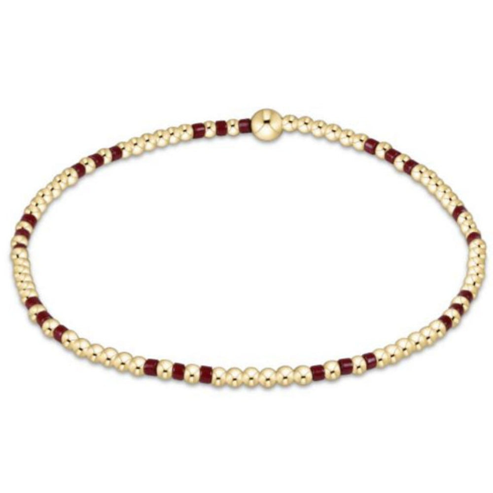 enewton 6.25" Gameday Hope Joy Pattern 2mm Bead Bracelet - Wine