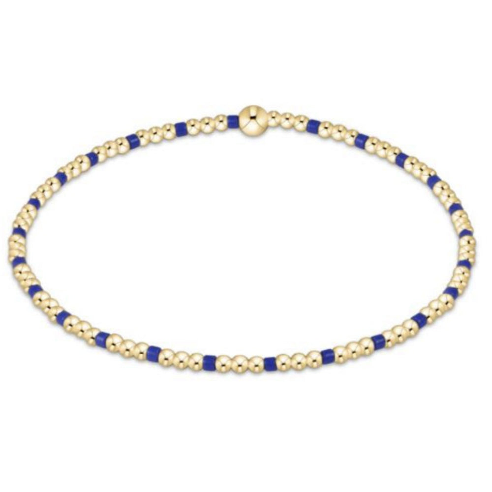 enewton 6.25" Gameday Hope Sincerity Pattern 2mm Bead Bracelet - Blue