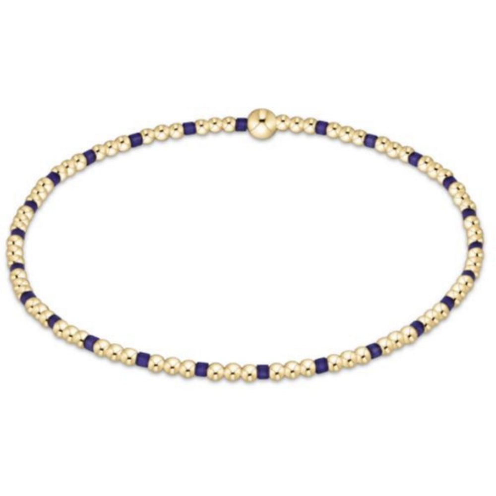enewton 6.25" Gameday Hope Sincerity Pattern 2mm Bead Bracelet - Deep Purple