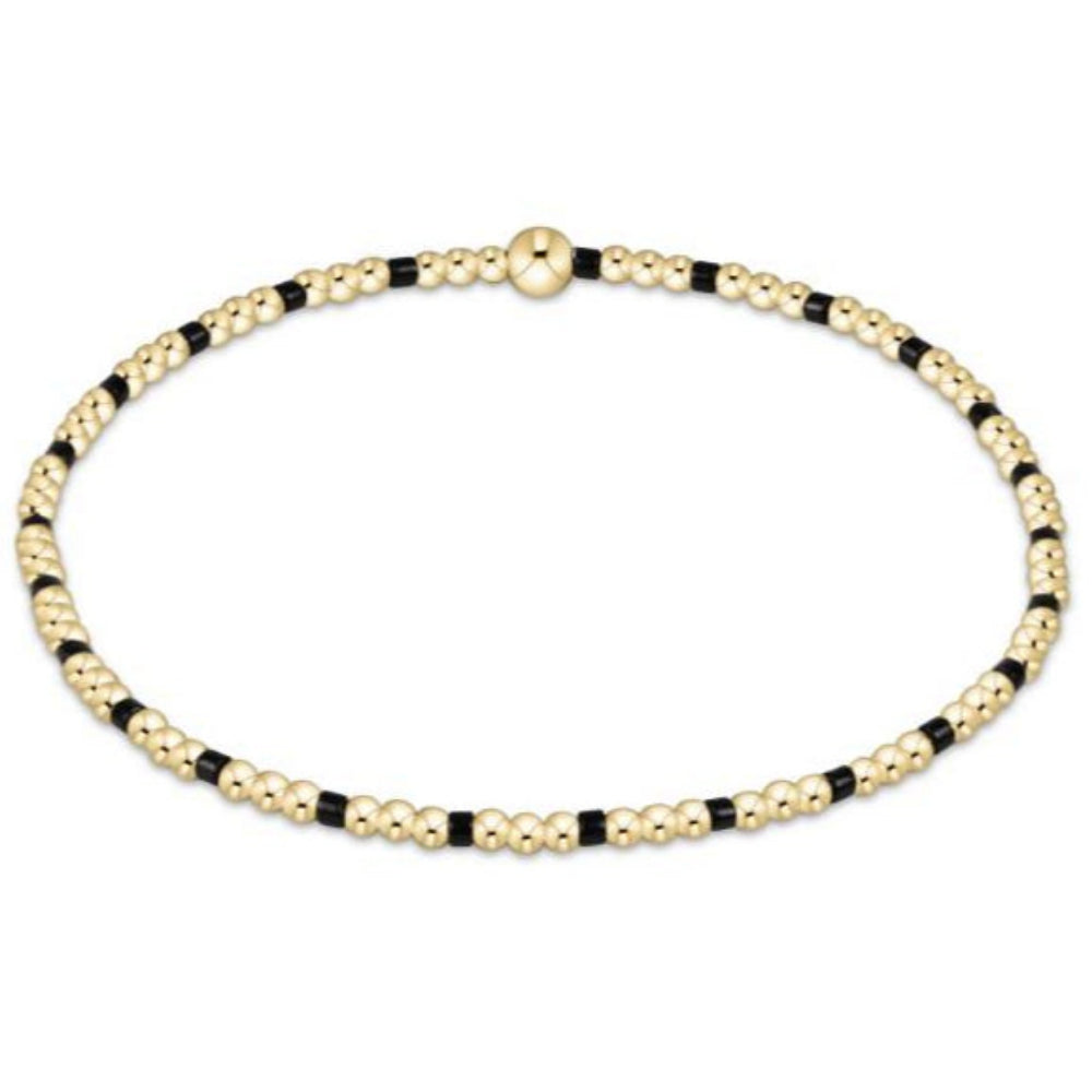 enewton 6.25" Gameday Hope Sincerity Pattern 2mm Bead Bracelet - Onyx