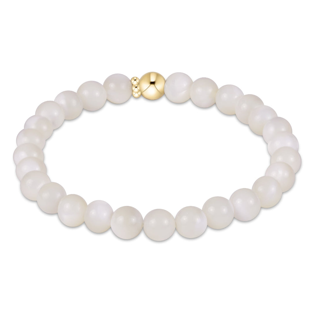 enewton 6.25" Classic Gemstone 6mm Bracelet - Mother Of Pearl