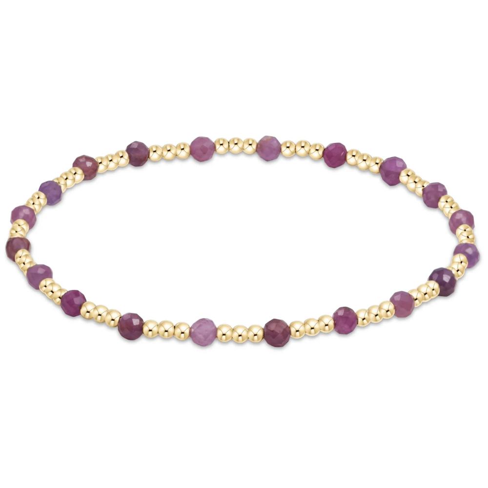 AMAZONITE GEMSTONE GOLD SINCERITY PATTERN 3MM BEAD BRACELET
