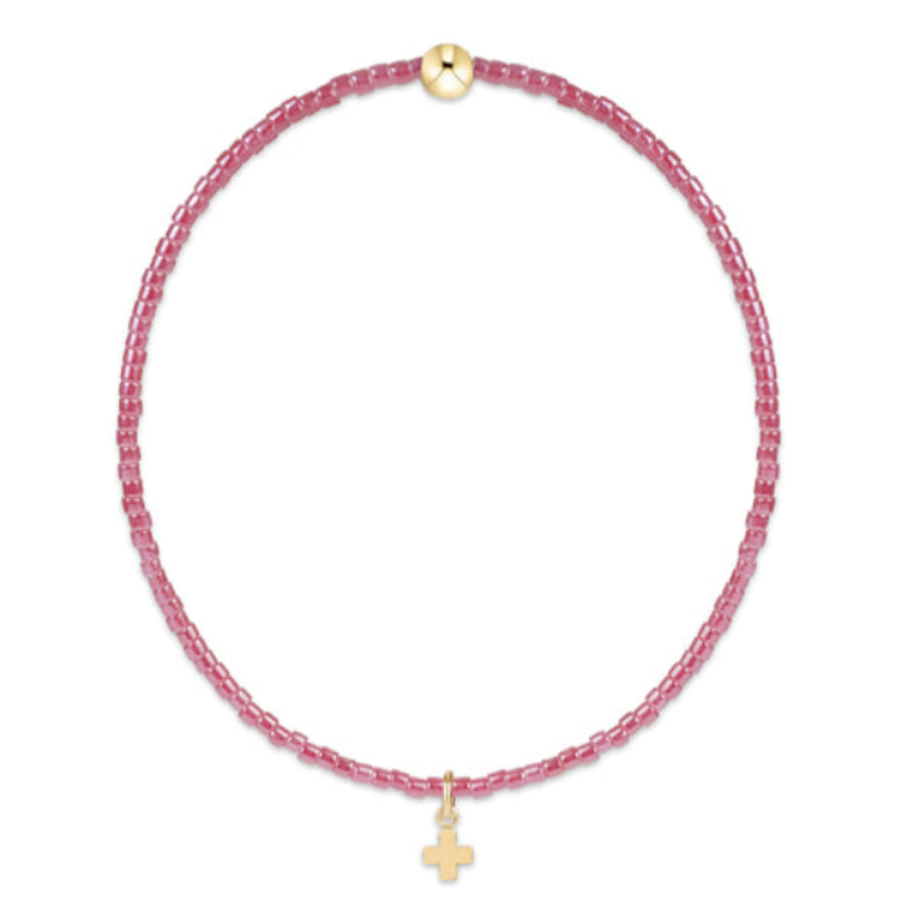 enewton 6.25" Hope Classic Pink Champagne Bracelet - Signature Cross Small Gold Charm