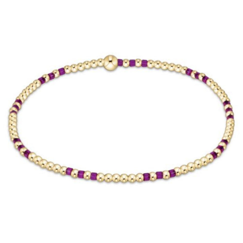 enewton 6.25" Hope Joy Pattern 2mm Bead Bracelet - Fuchsia
