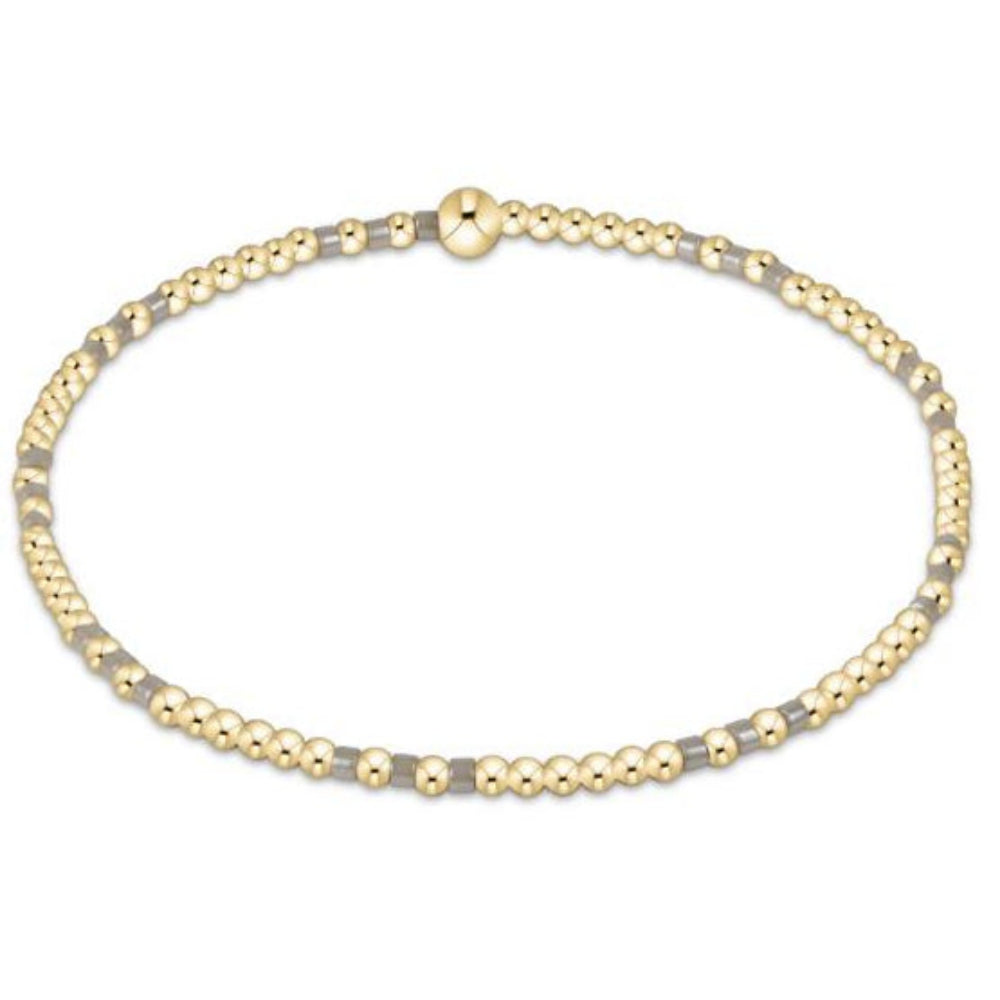 enewton 6.25" Hope Joy Pattern 2mm Bead Bracelet - Taupe With A Twist