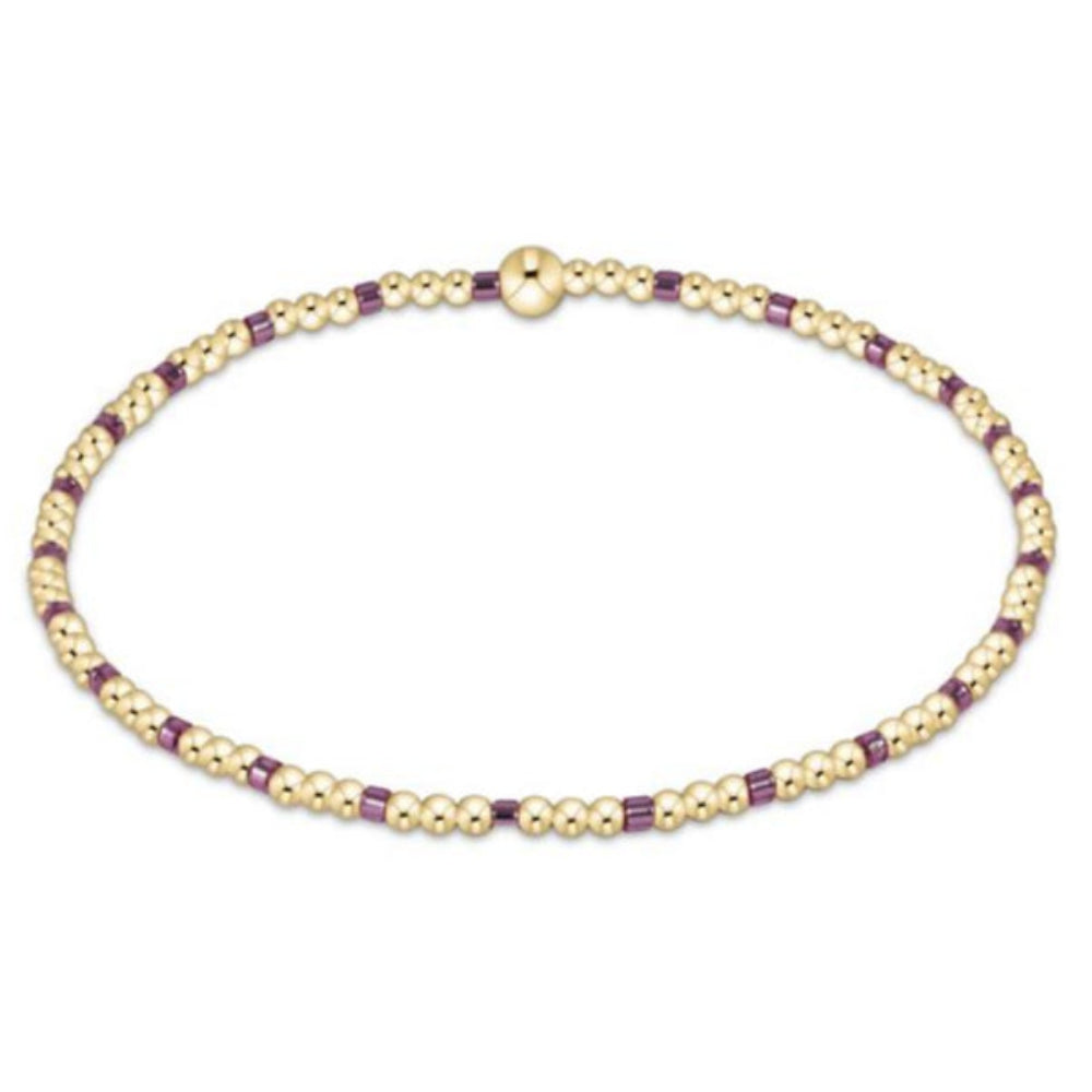 enewton 6.25" Hope Sincerity Pattern 2mm Bead Bracelet - Pink Metallic
