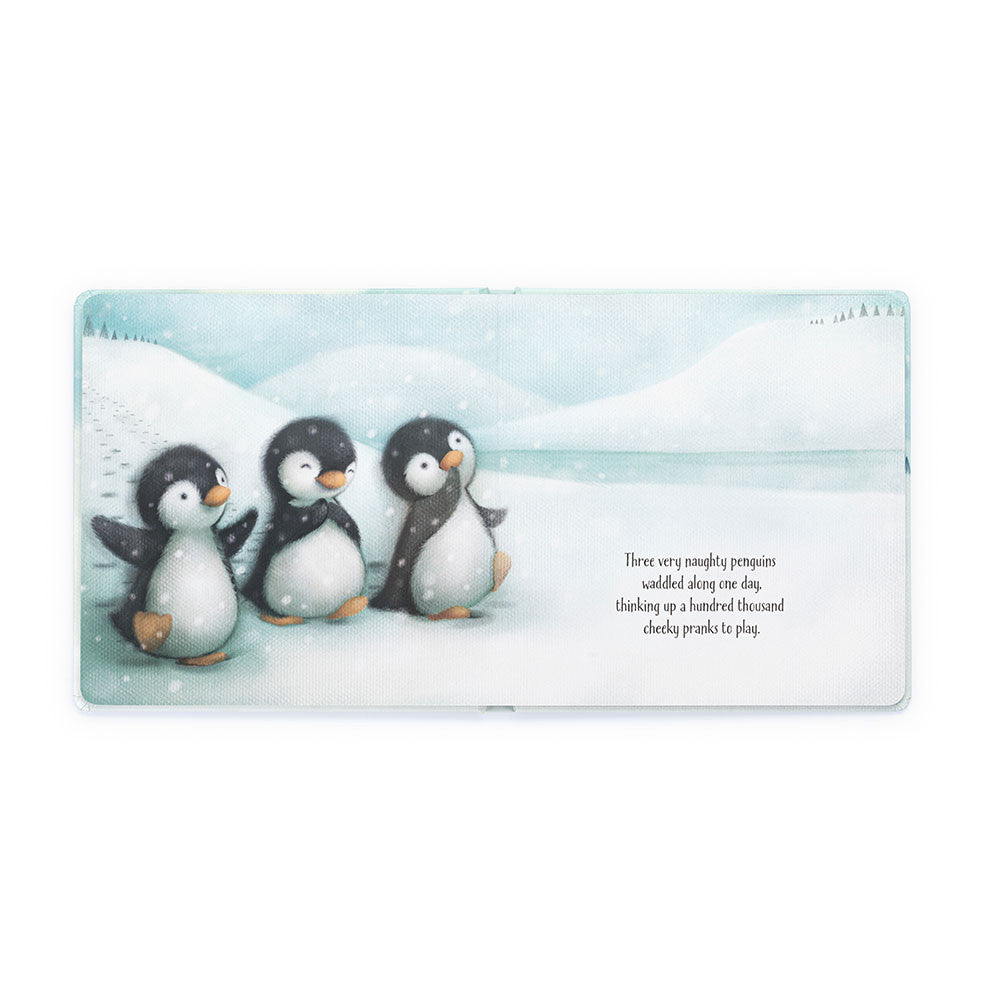 A penguin illustration and text on a white backgroun.