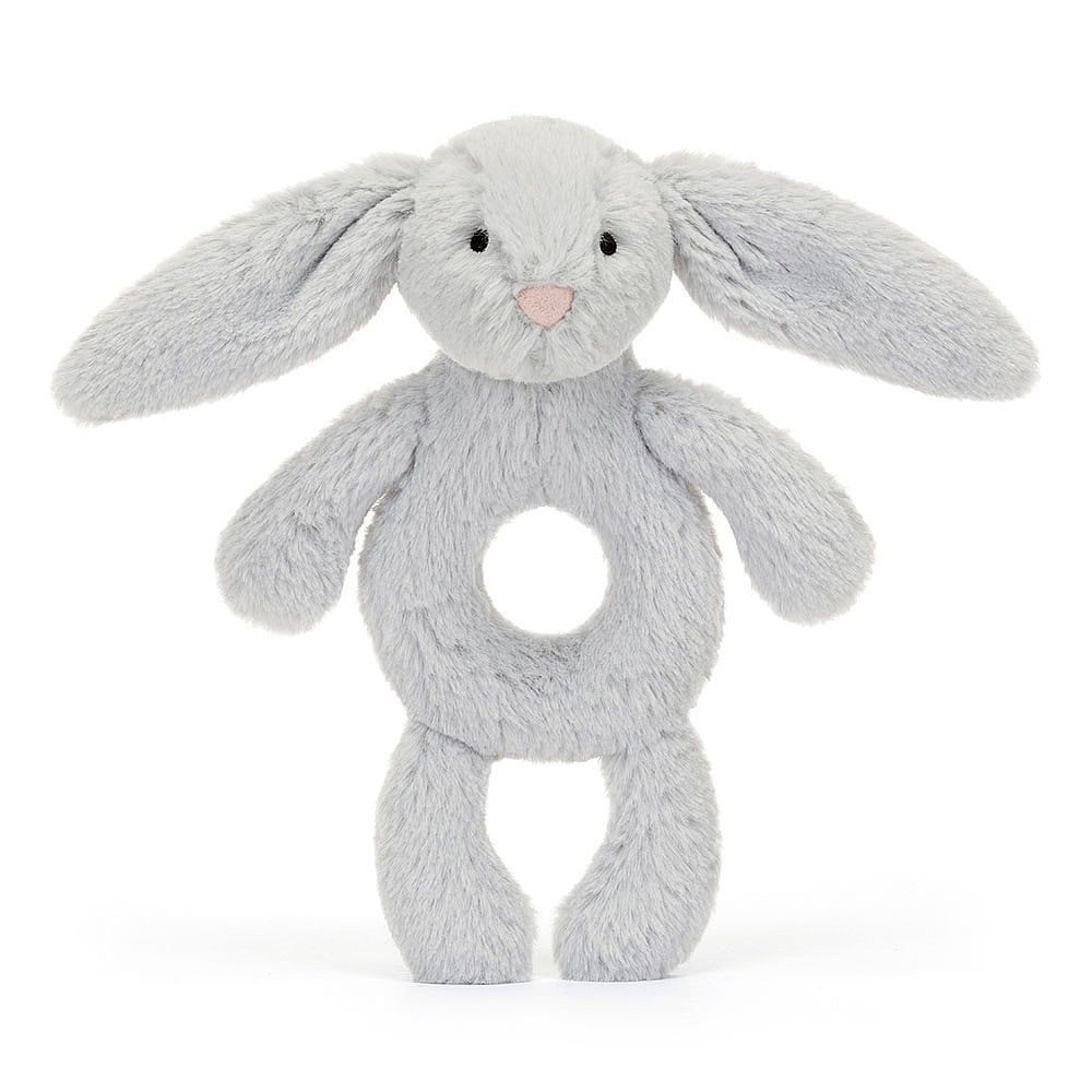 Jellycat Bashful Silver (Grey) Bunny Ring Rattle