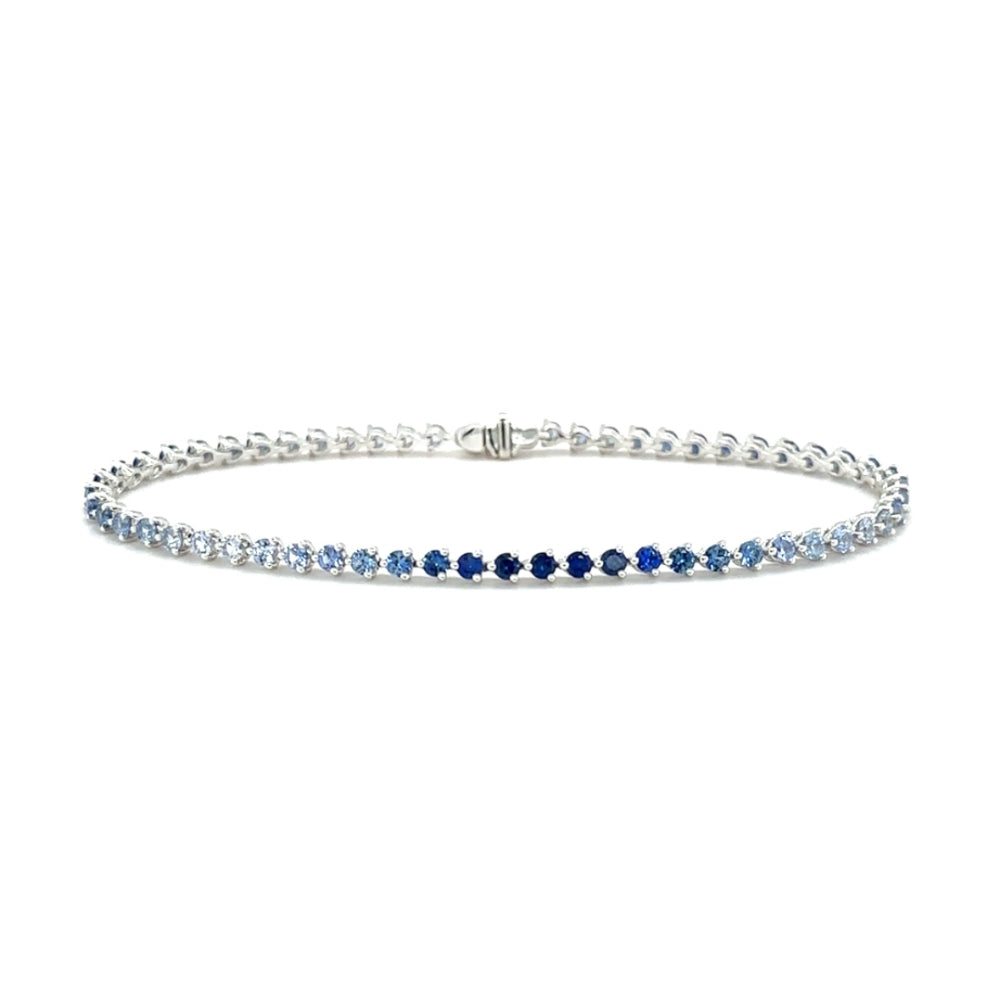 Lisa Nik 18k Ombre Blue Sapphire Bracelet, 7"