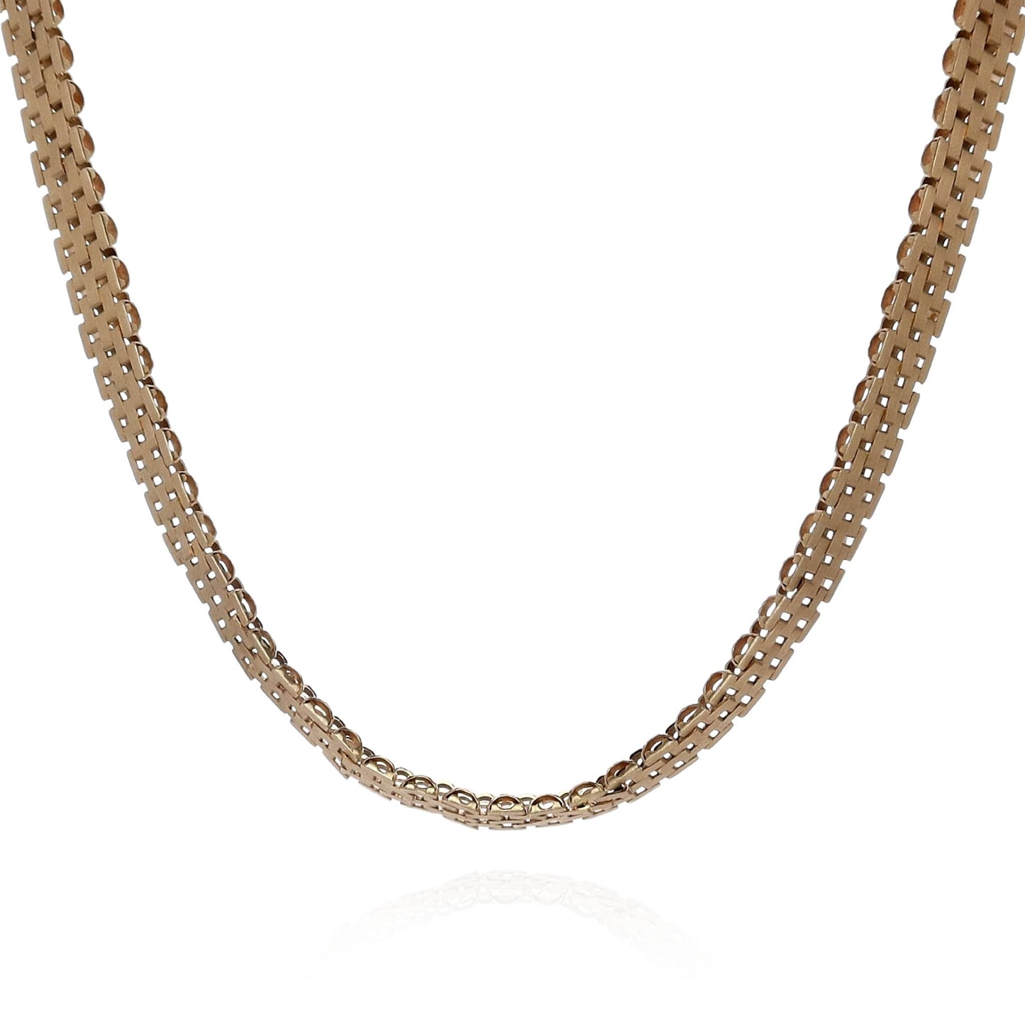 14k Yellow Gold 18" Faceted Panther Link Chain Necklace