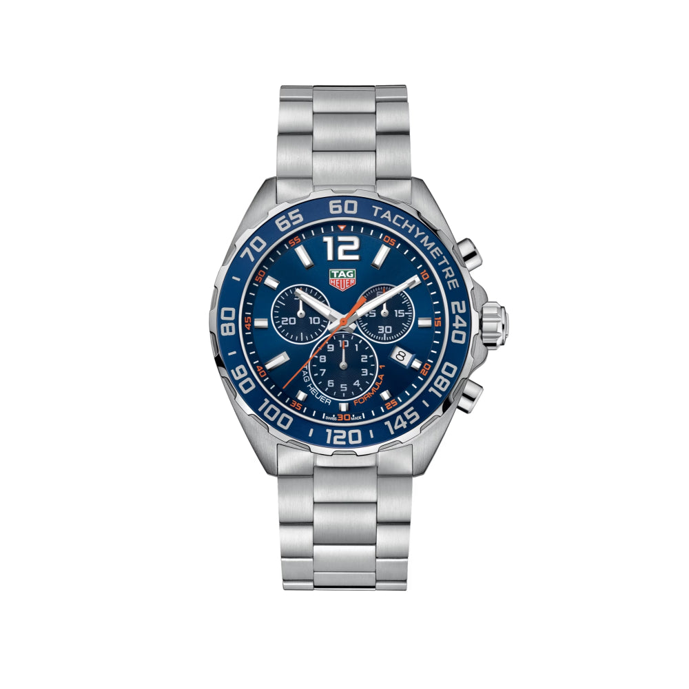 TAG Heuer Gents Formula 1 43mm Quartz Chronograph - Blue – Smyth