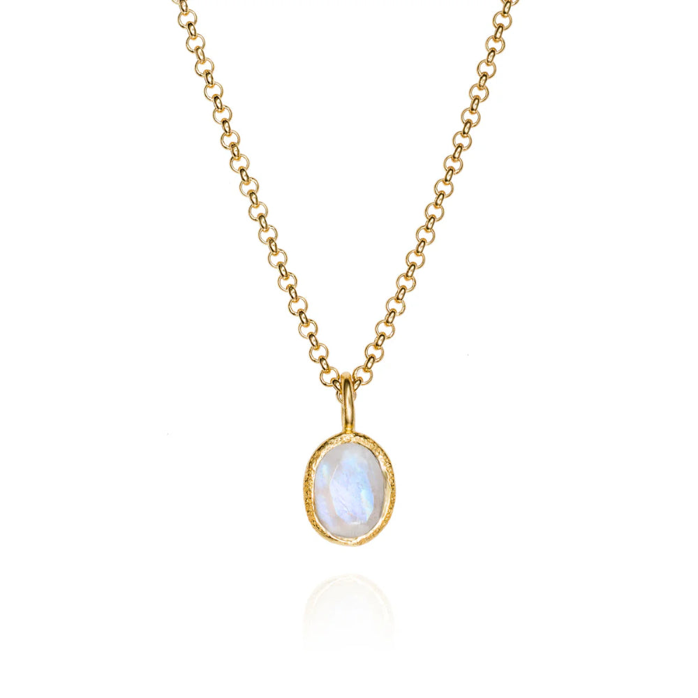 Jorge Revilla Zen Collection Rainbow Moonstone Drop Pendant Necklace