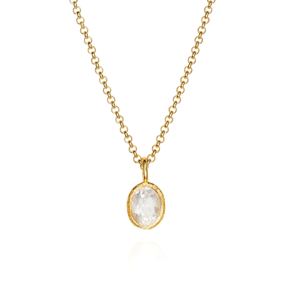 Jorge Revilla Zen Collection White Topaz Drop Pendant Necklace