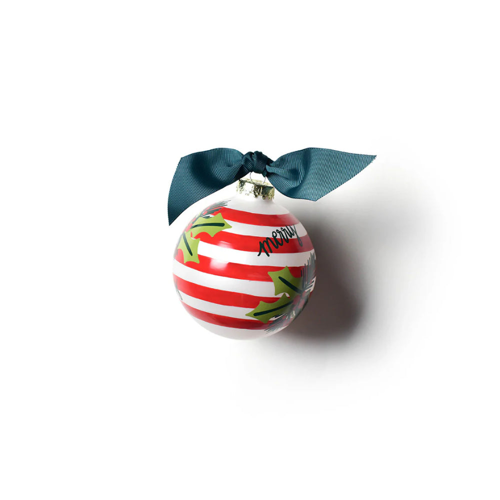 Coton Colors Holly Stripe Glass Ornament