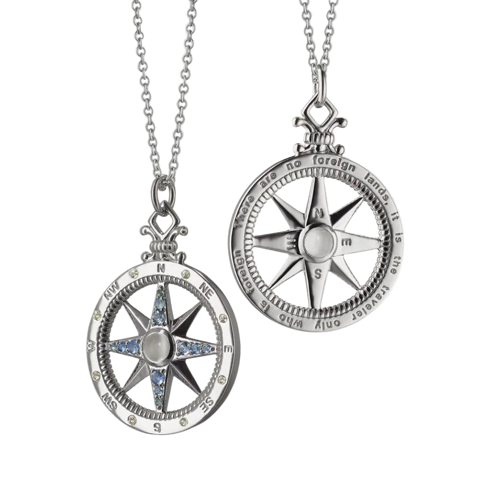 Monica Rich Kosann "Adventure" Global Compass Charm with Sapphires