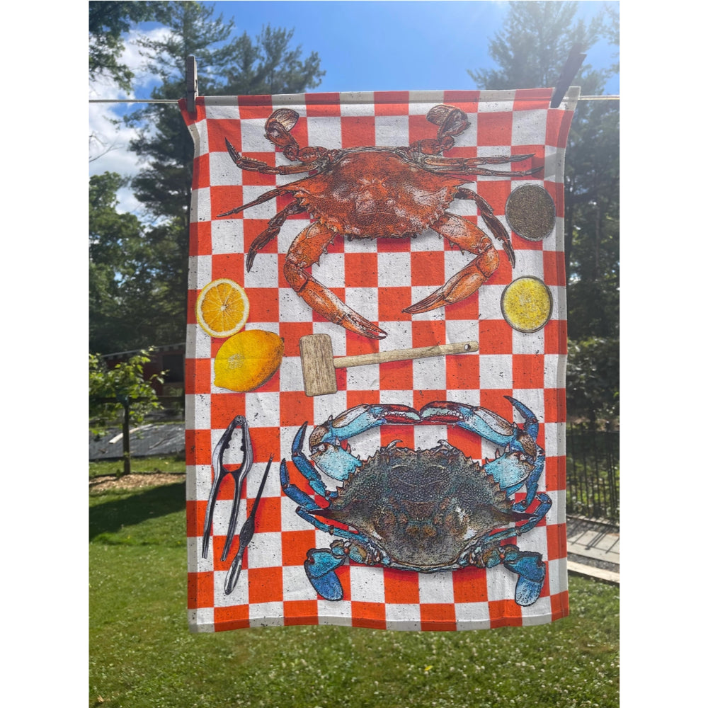 Alphie and Ollie Crab Cotton Floursack Kitchen Towel