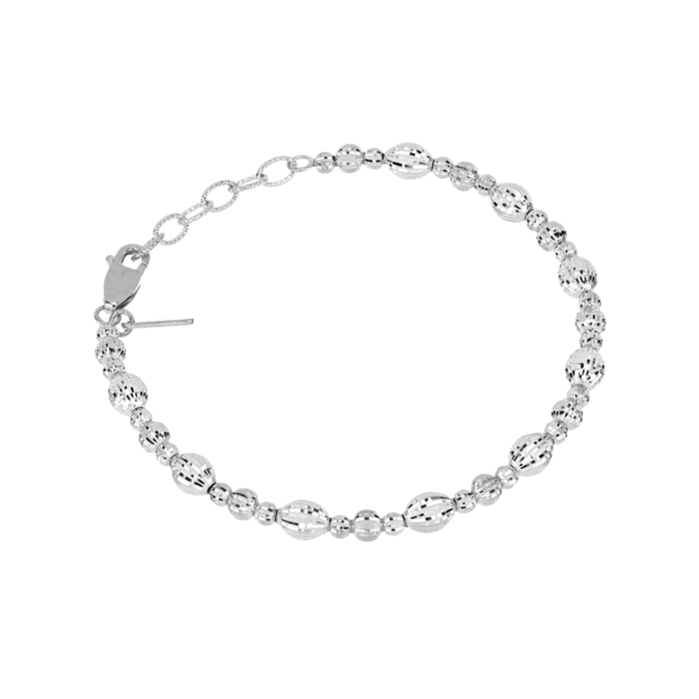 Desmos "Crystal Bloom" Sterling Silver Diamond-Cut Bracelet 7.25"