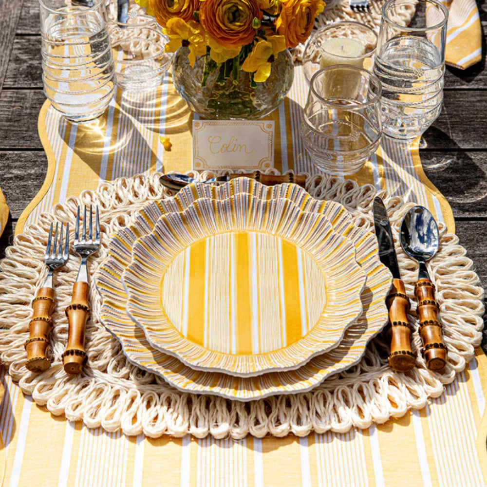 Juliska Cabana Stripe Melamine Dinner Plate Set of 4 - Sunshine