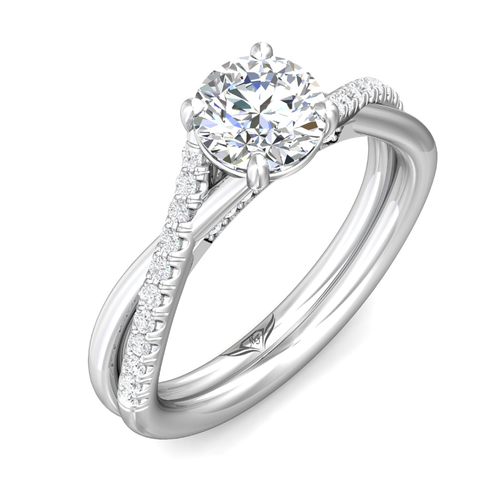 Martin Flyer 14k Round Diamond Engagement Ring with Twist Shank