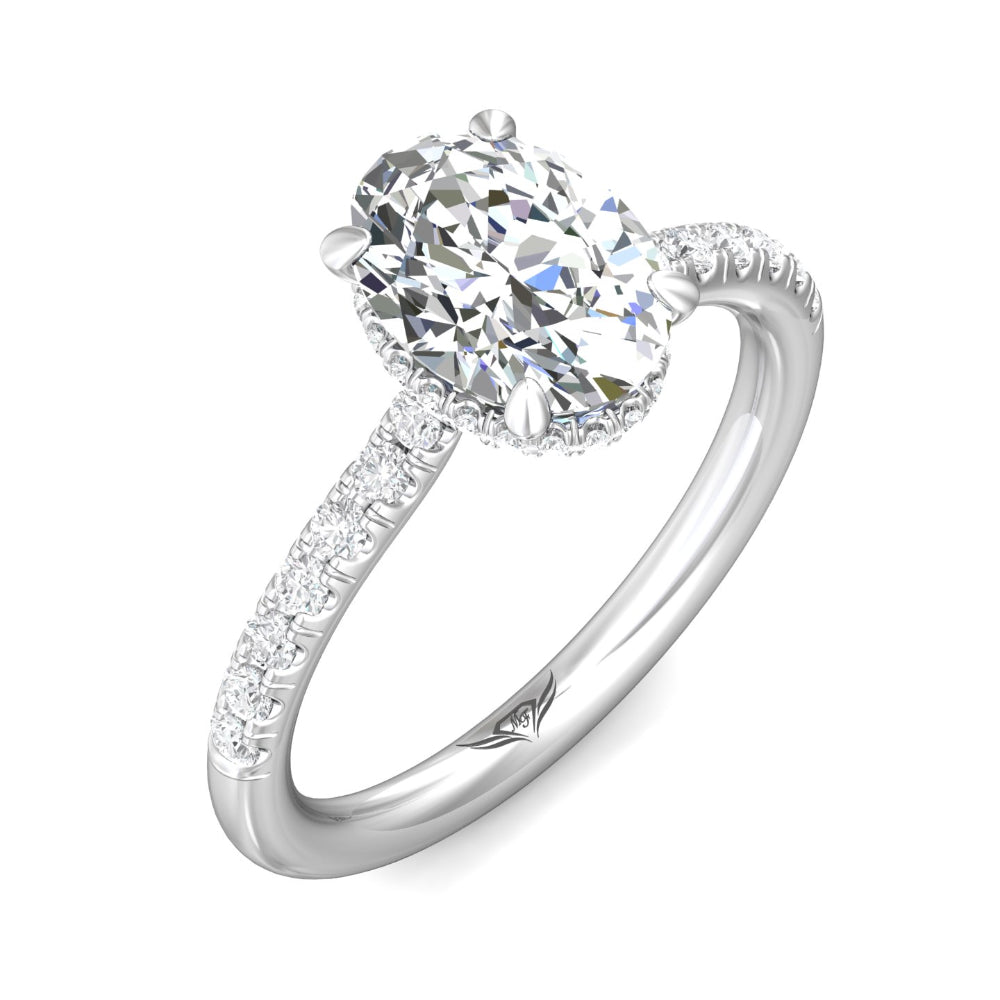 Martin Flyer 14k Oval Diamond Engagement Ring with Hidden Halo