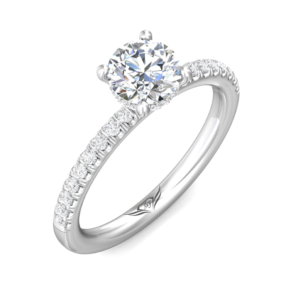 Martin Flyer 14k Gold Blank Round Diamond Engagement Ring