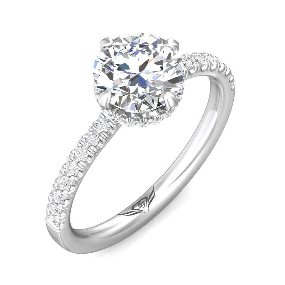 Martin Flyer 14k Round Diamond Micropavé Engagement Ring