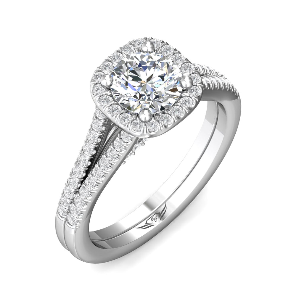 Martin Flyer 14k Round-Cut Diamond Halo Engagement Ring