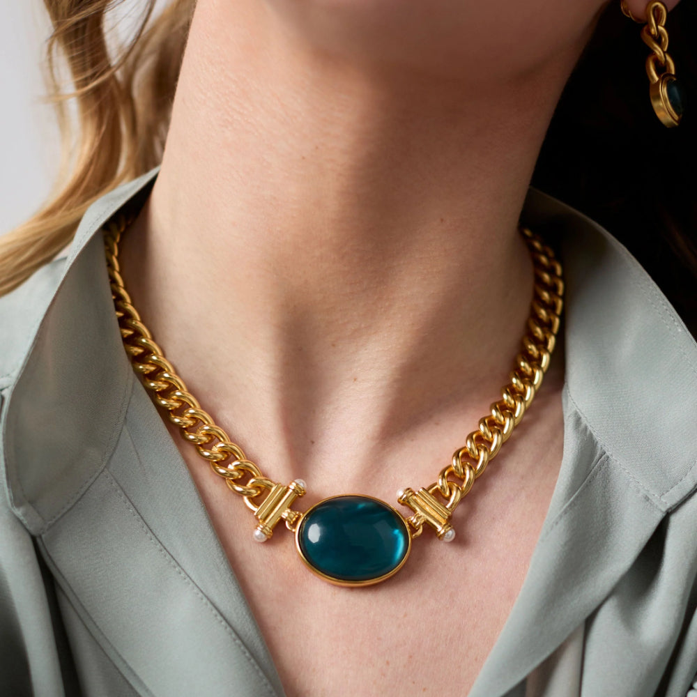 Julie Vos Dolce Statement Necklace - Iridescent Clear Crystal