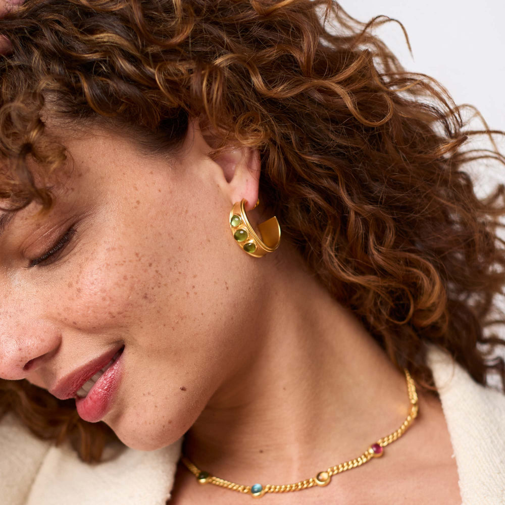 Julie Vos Dolce Stone Hoop Earrings
