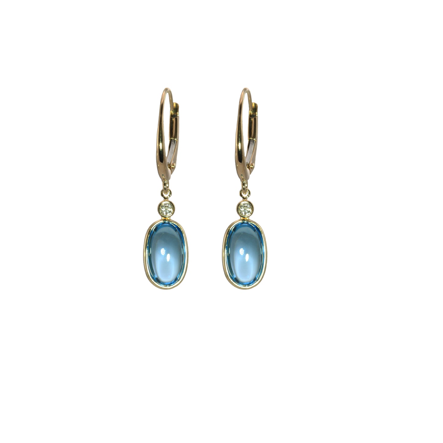 Olivia B. 14k Gold Blue Topaz and Diamond Drop Earrings