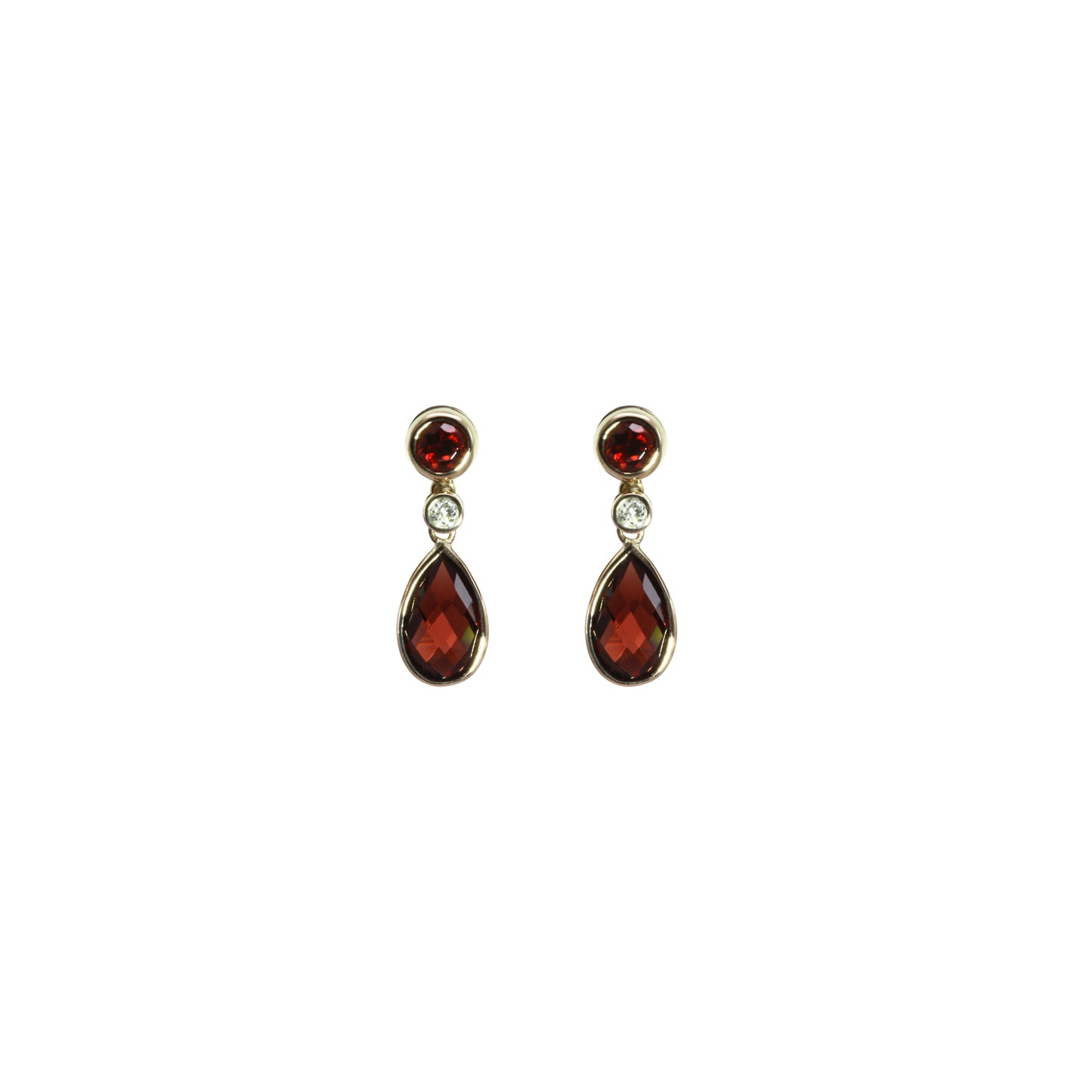 Olivia B. 14k Gold Garnet and Diamond Drop Earrings