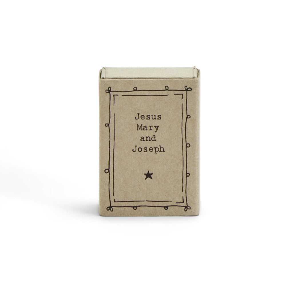 Two's Company Nativity MatchBox in cardboard box on white backround.