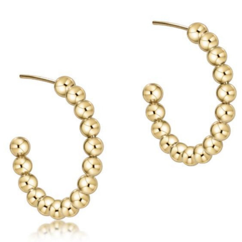 enewton Beaded Classic 1.25" Post Hoop - 4mm Gold